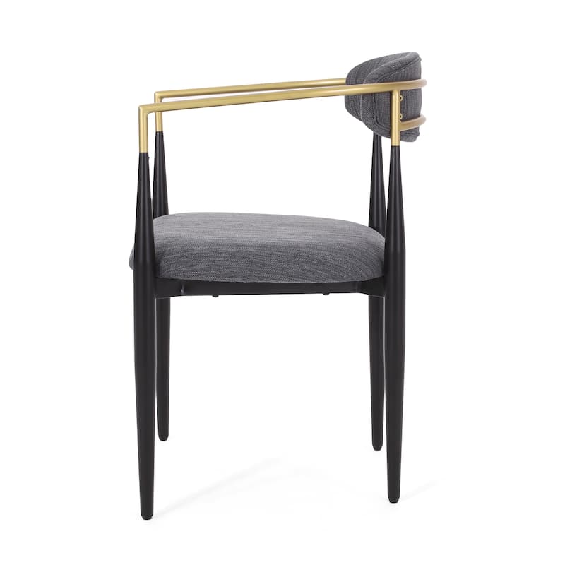 Modern Industrial Elmore Upholstered Dining Chairs (Set of 2) with Iron Frame by Christopher Knight Home