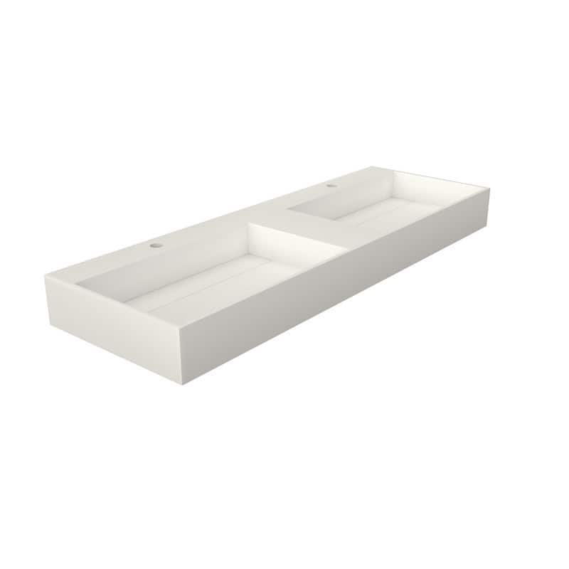 MEDUNJESS 54" Bathroom Sink Solid Surface Bathroom Vessel Sink - 54''