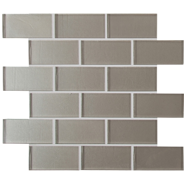 MSI SMOT-GLSST-8MM 2" x 4" Brick Joint Mosaic Tile - Varied Glass Visual - Sold by Carton (9.7 SF/Carton) - Starlight