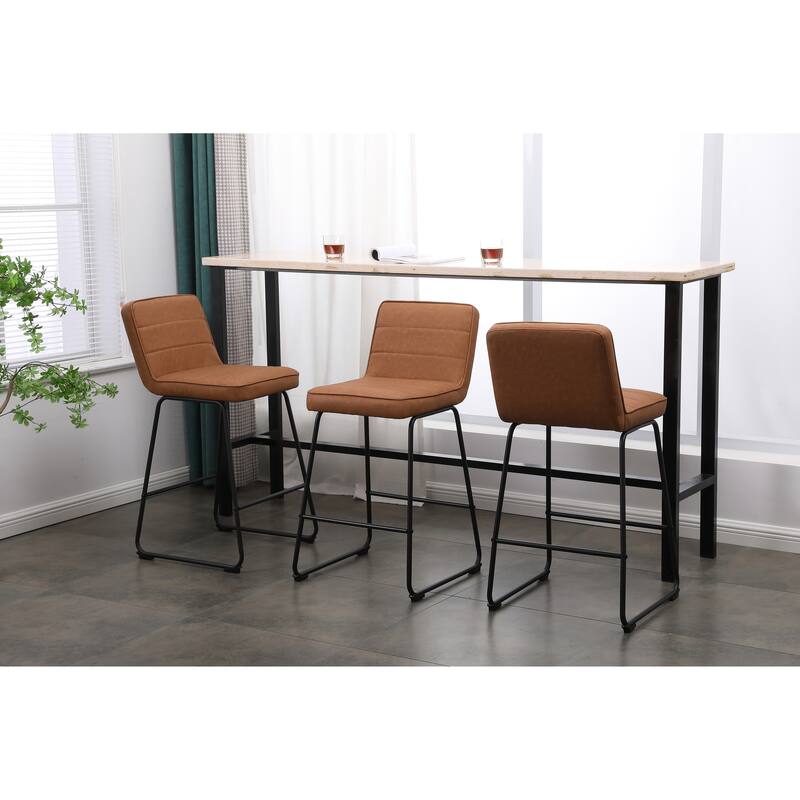Lakeview Upholstered Modern Barstools Set of 3 - Camel