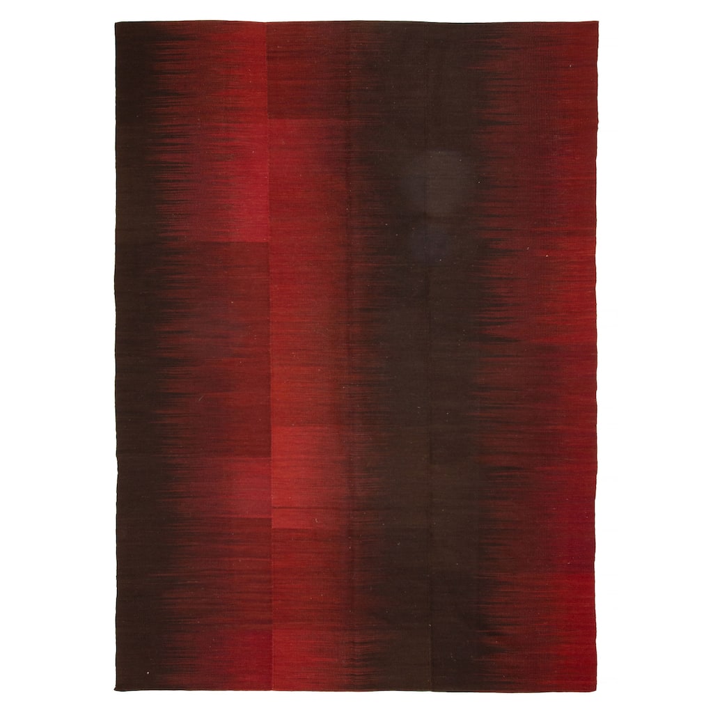 ECARPETGALLERY Flat-Weave Ankara FW Red Wool Kilim - 6'8 x 9'3