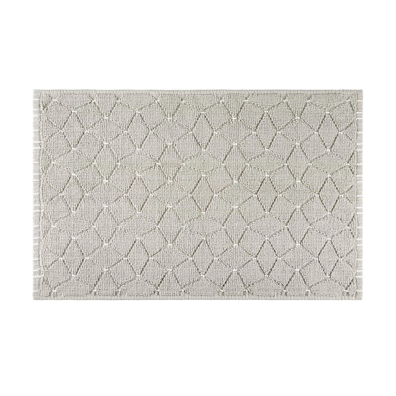 Martex Restore Diamond Geo Bath Rug - 20"W x 32"L - Grey