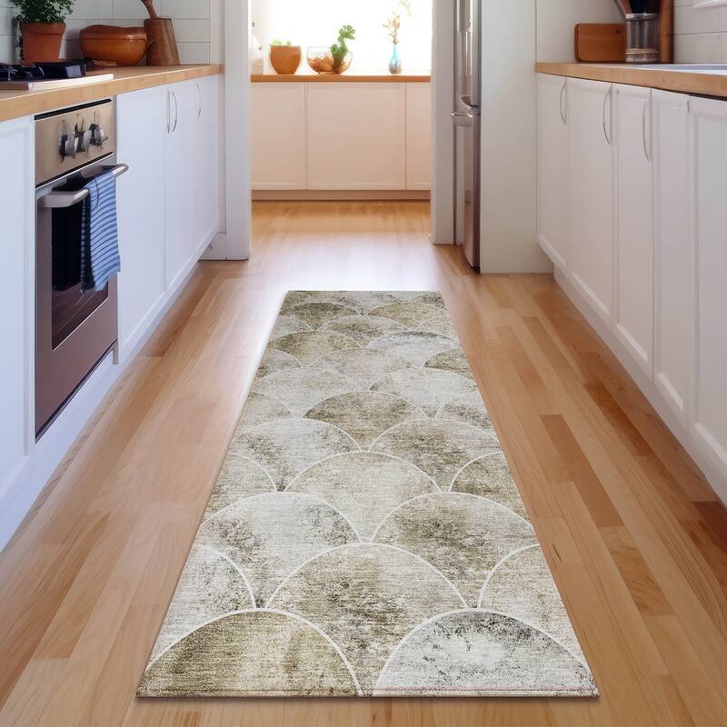 Premium Washable Super Soft Contemporary Geo Mayfield Rug - Beige - 2' 3" x 7' 6" - Runner