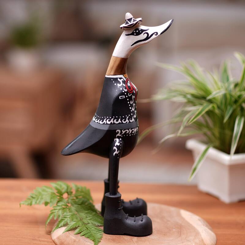 Novica Handmade Duck Of The Dead Wood Sculpture