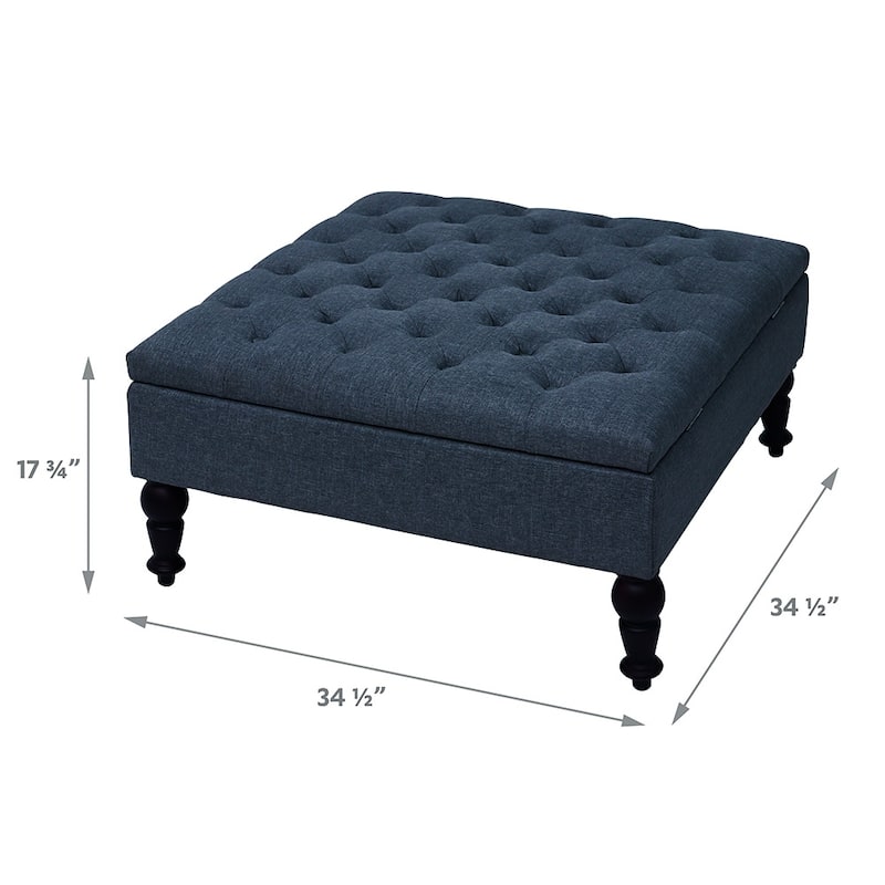 Maypex 35-inch Traditional Tufted Square Storage Ottoman