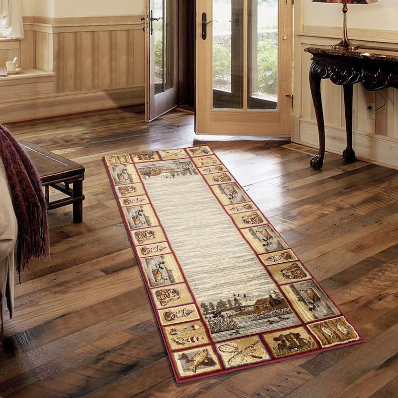 Nature's Nest GC_CBL3003 Multi Lodge Area Rug - 2' x 3'