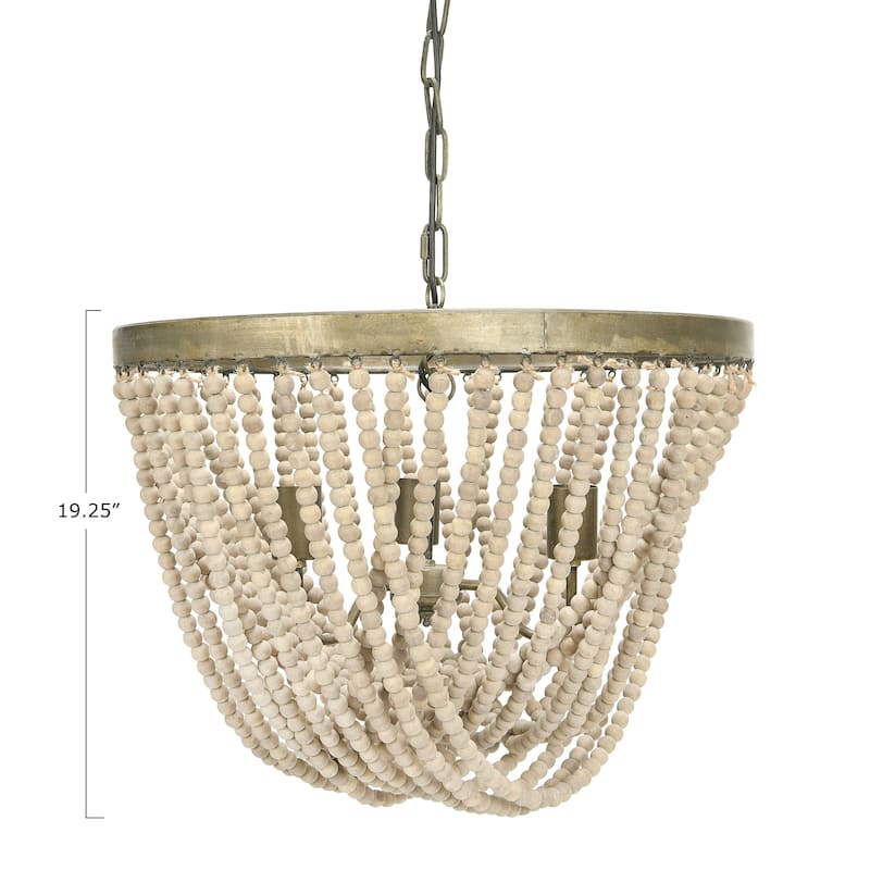 Draped Wood Bead Chandelier