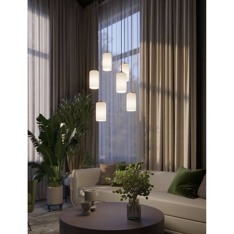 AFX LEOP0412MBRND6 Leo 6 Light 24" Wide Multi Light Pendant