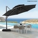 preview thumbnail 9 of 12, Pellebant 12 FT Outdoor Round Cantilever Umbrella with Double Top Black