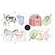 preview thumbnail 4 of 2, Farm Animals Peel and Stick Wall Decal Stickers Art Nursery Decor (Set of 4) - Watercolor Farmhouse Horse Cow Sheep Pig