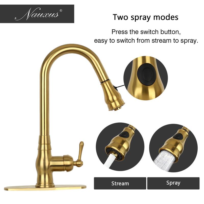 Pull Down Kitchen Faucet with Deck Plate