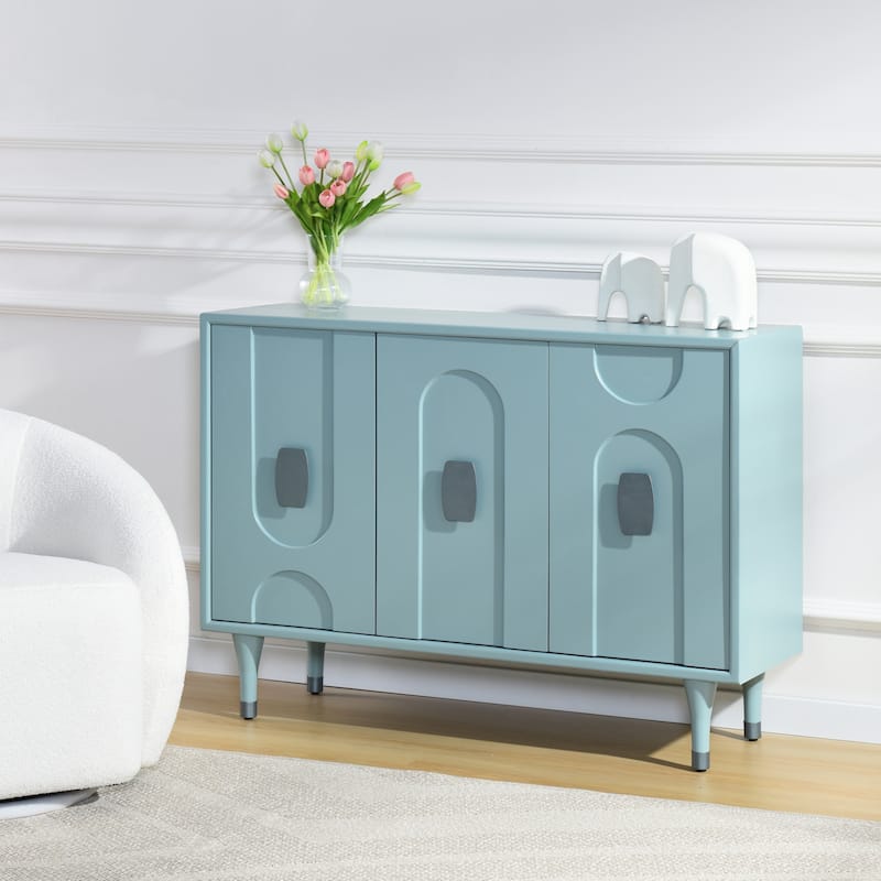 StyleCraft Modern Geo 3-Door Cabinet - Skye Blue