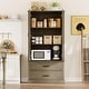 preview thumbnail 11 of 12, Kitchen Cabinet with Drawers and Door Cabinets, High Pantry Cabinets for Kitchen, Dining Room, Living Room - 28.9x15.2x64.6in