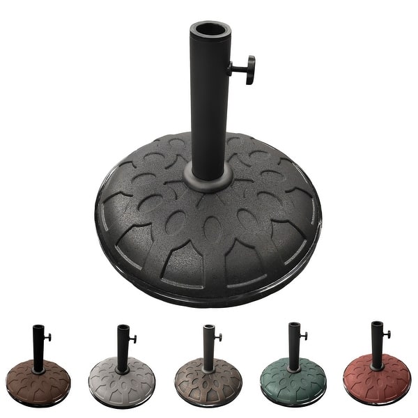 25 lbs round patio umbrella base LKJVFCPW White Cast Iron 15.7 Inch Parasol Stand with Floral Pattern Heavy Duty Weighted Holder for Garden Deck Balcony : Patio, Lawn & Garden The Round 2 Base starts at a solid 55 lb Milan 25-pound Resin Compound Patio