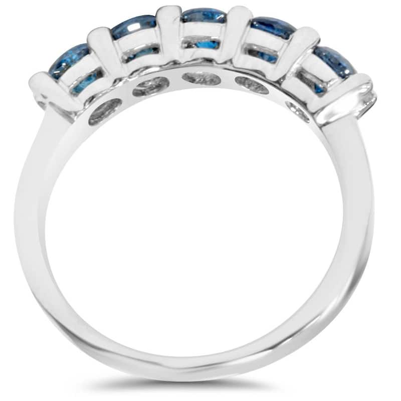 1/2ct Blue Diamond Wedding Ring White Gold