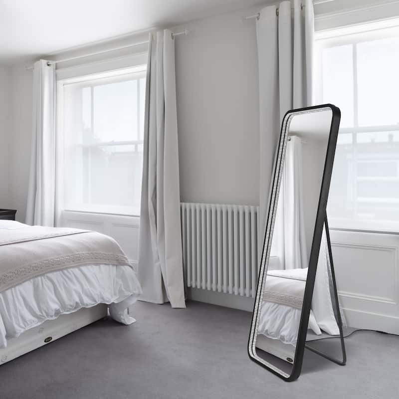 Tatum 65 in. H x 24 in. W Large Crystal Lining Rectangle Antifog Wall Or Floor Full-Length Mirror & Smart Touch - by JONATHAN Y