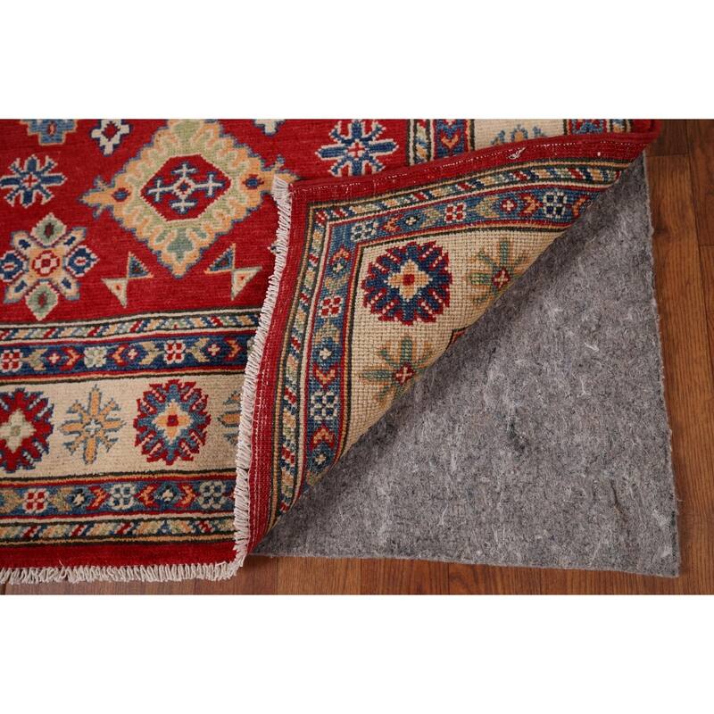 Oriental Red Kazak Accent Rug Handmade Wool Carpet - 3'4" x 4'11"