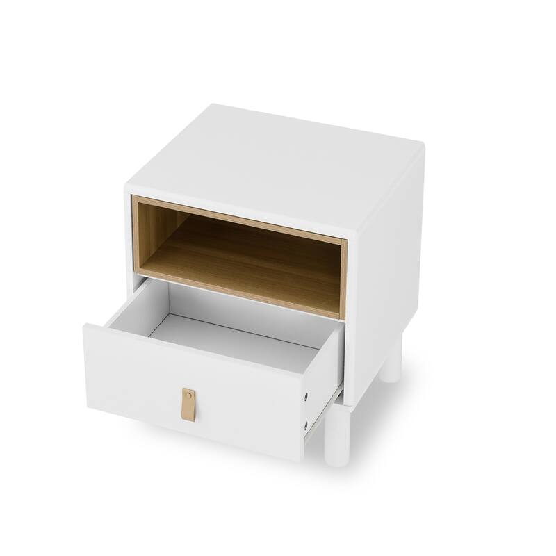 Single Drawer Bedside Table, Modern Wooden Style Bedside Table