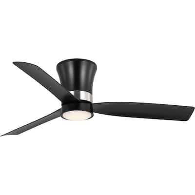Brant Collection 52-in. Three-Blade Matte Black Modern Ceiling Fan - 52 in x 52 in x 12.0625 in