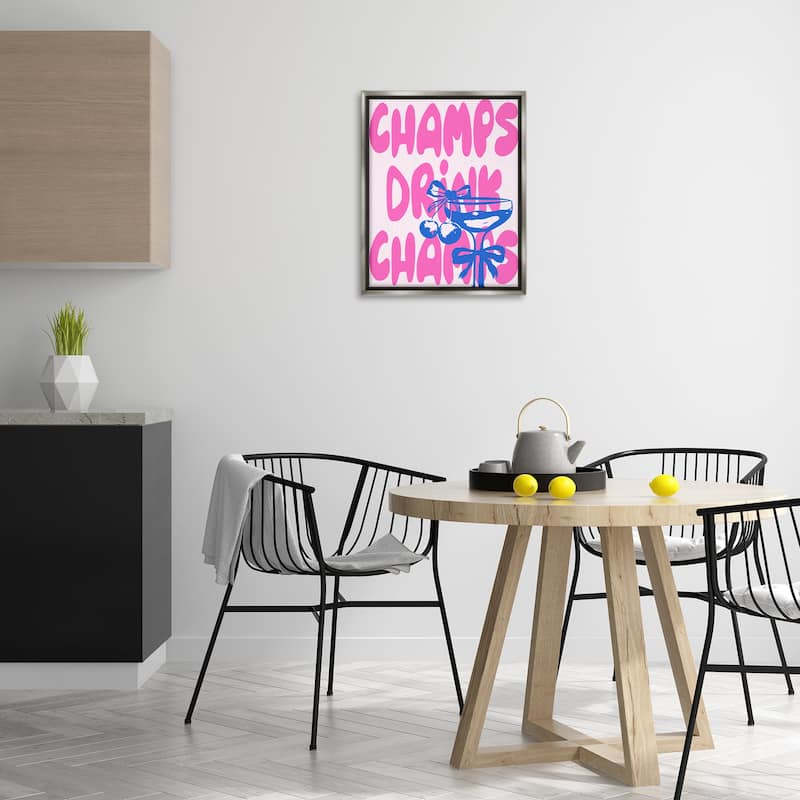 Stupell Champs Drink Champagne Framed Floater Canvas Wall Art Design By House of Lulu