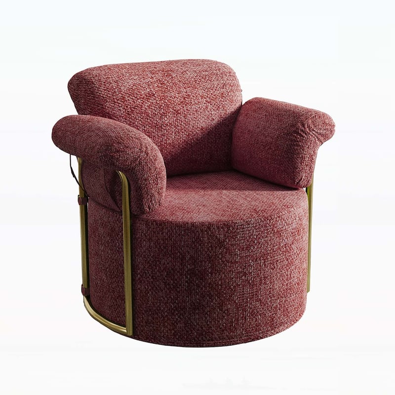 360 Degree Swivel Accent Chair,for Living Room,Bedroom,Office - Purple