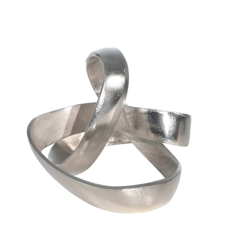 Sagebrook Home Modern Aluminum Abstract Interwoven Decorative Sculpture - 8" x 8" x 7"