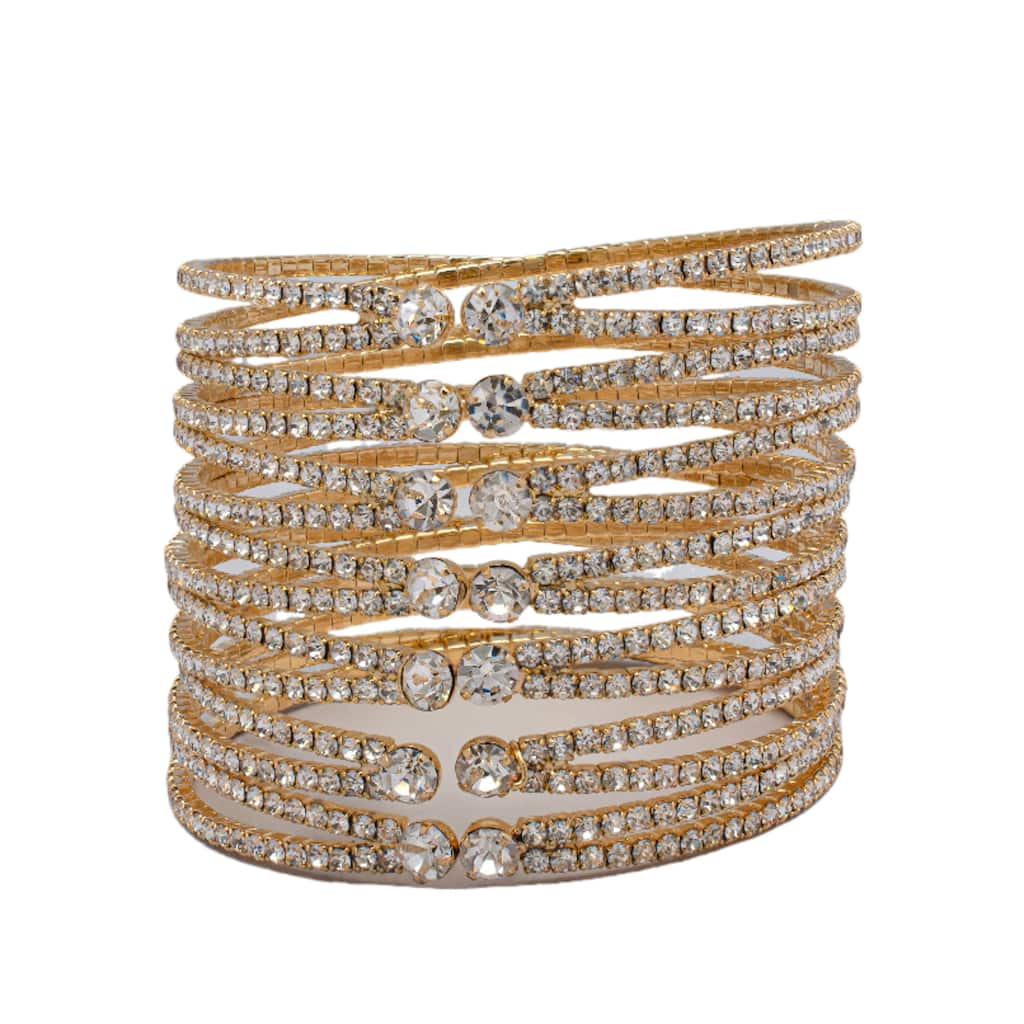 Victoria Townsend Gold Plated 14 Layer Crystal Stretch Bracelet