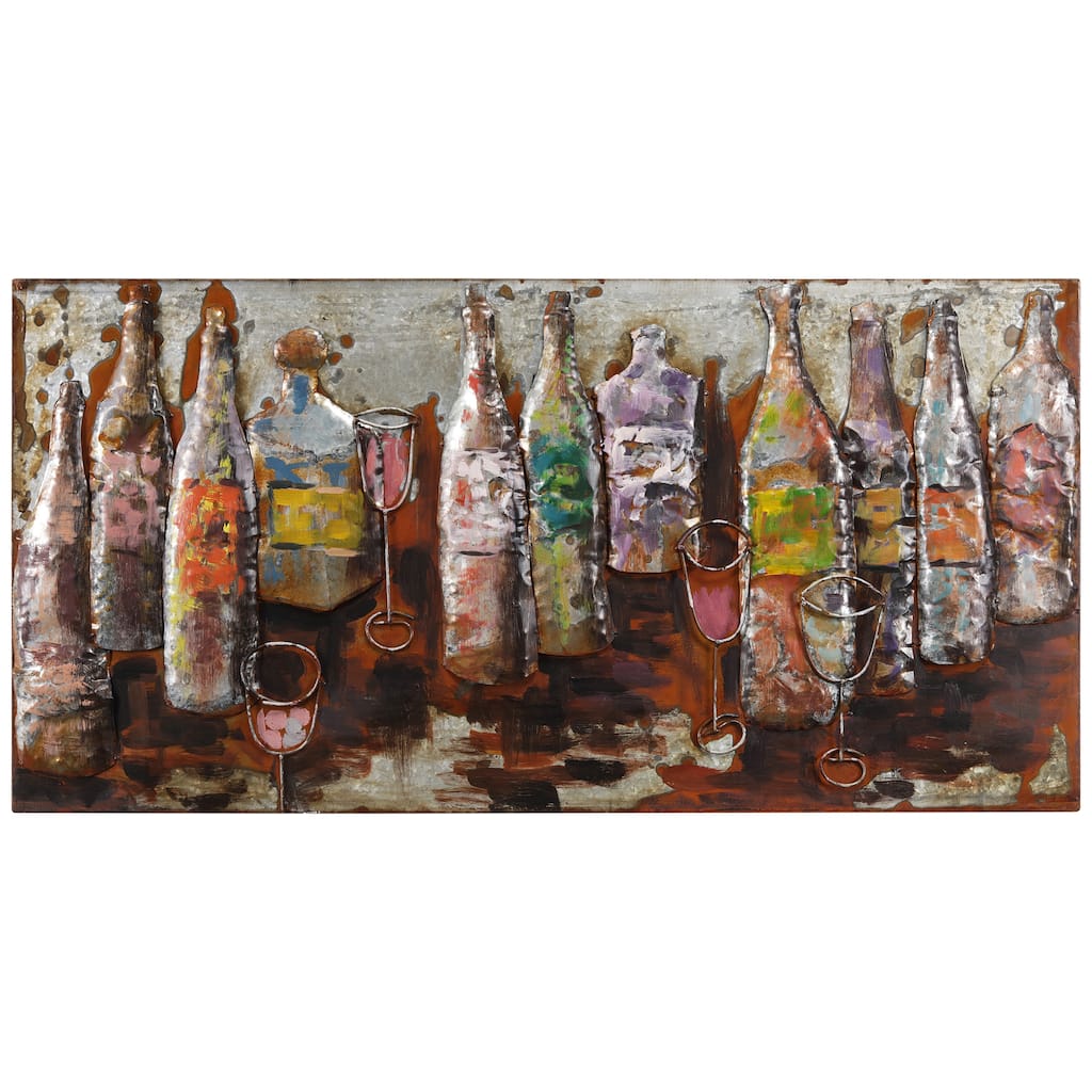 "5 O'Clock" Mixed Media Iron Hand Painted 3D Wall Art