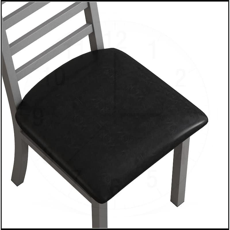 High Back Armless Metal Dining Chairs Set