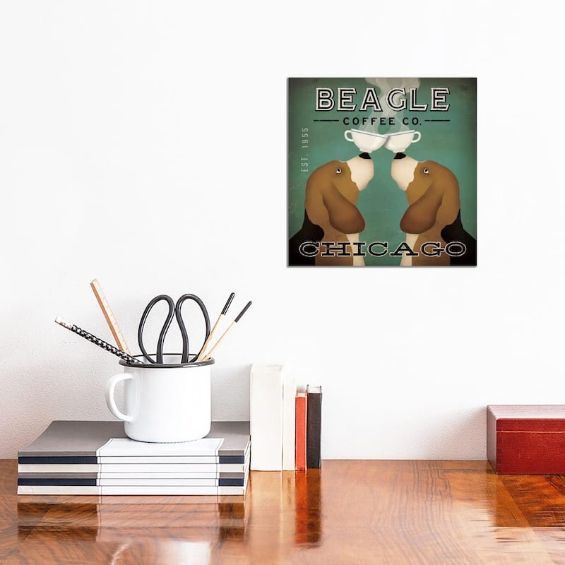 iCanvas "Beagle Coffee Co." by Ryan Fowler Canvas Print - 12x12x0.75