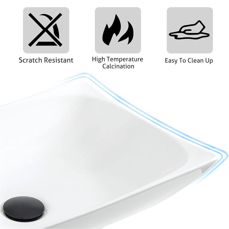 Eclife Artistic Vessel Sinks for Bathroom Vanity Tempered Glass Ceramic Basin