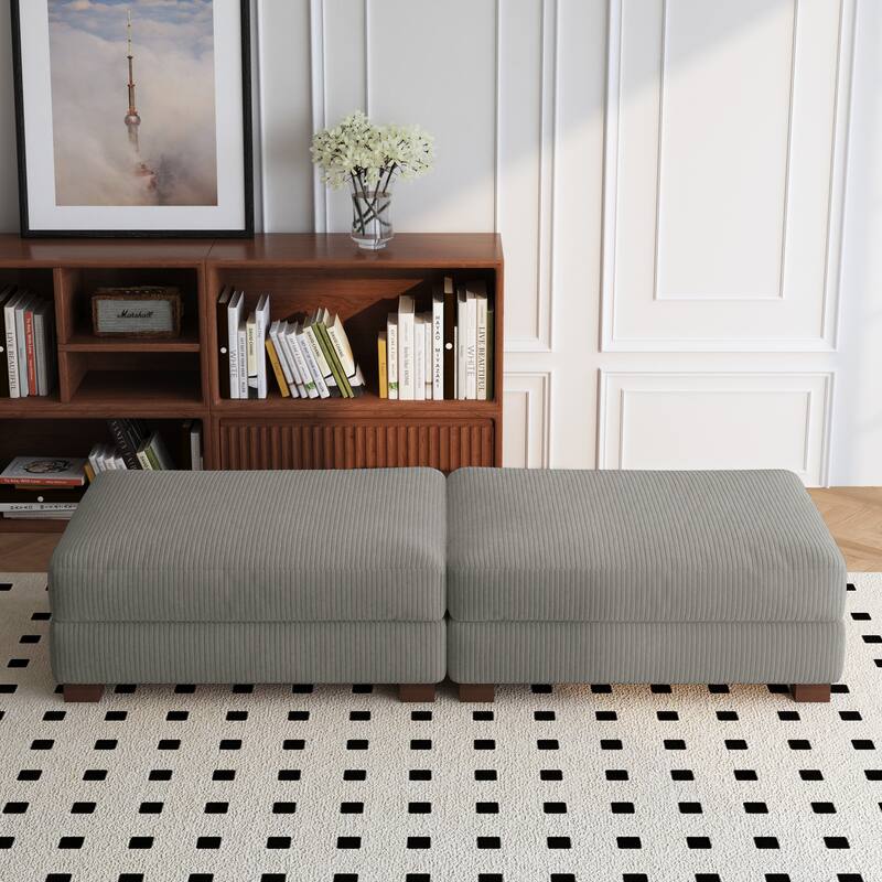 Modern Rectangular Ottoman Foot Rest Stool for Couch