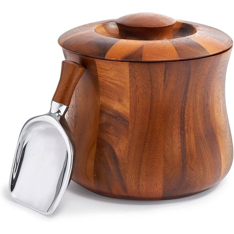 Nambe Nara Ice Bucket with Scoop - 8.5 inch