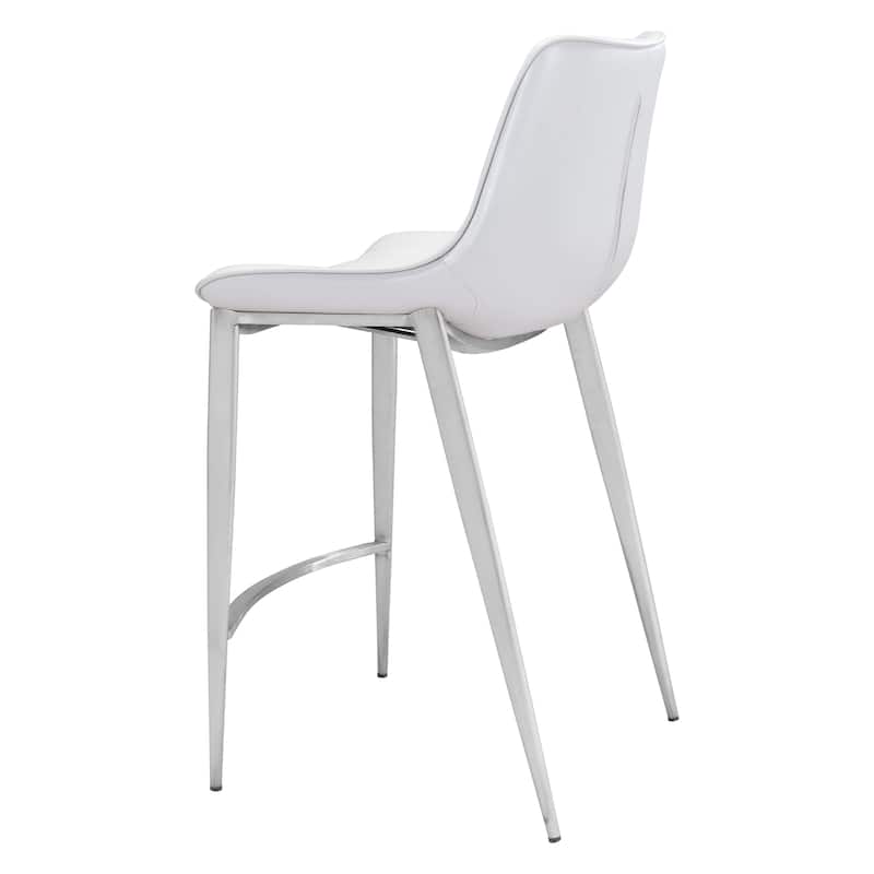 Magnus Counter Stool White & Silver