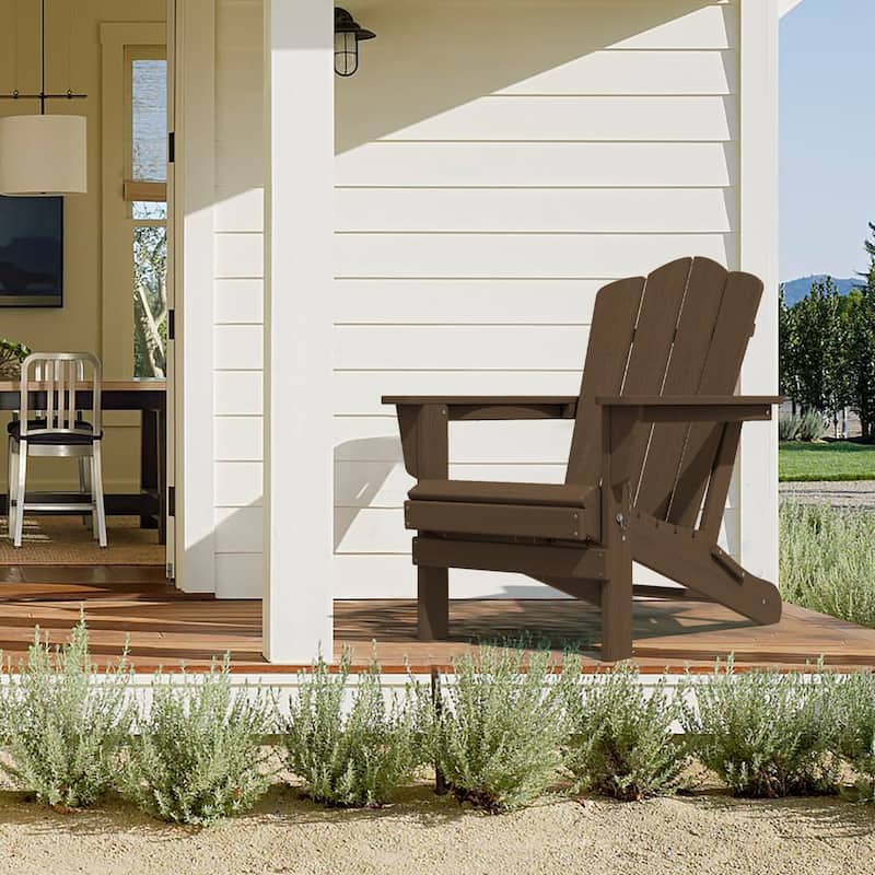 Outdoor HDPE Folding Classic Adirondack Chair All-Weather