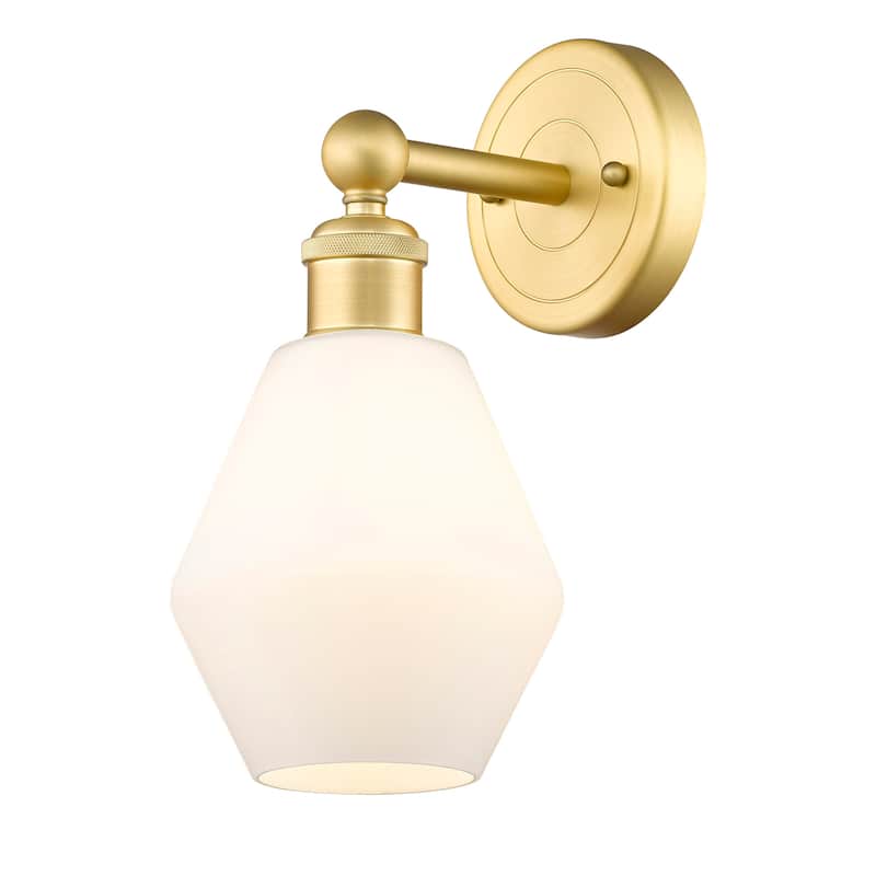 Innovations Lighting 616-1W-12-6 Cindyrella Sconce Cindyrella 12" Tall - Satin Gold / Cased Matte White