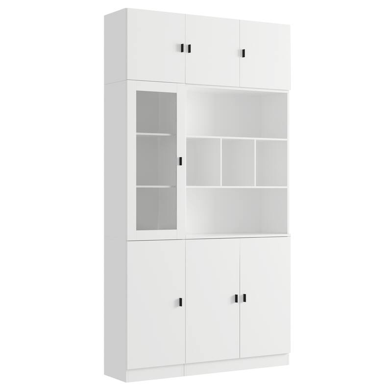 Timechee Combined Bookcase Display Cabinet Pantry Kitchen Cabinet