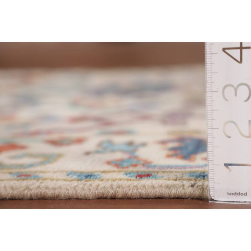 Ivory Floral Oushak Oriental Accent Rug Handmade Wool Carpet - 3'1"x 4'10"
