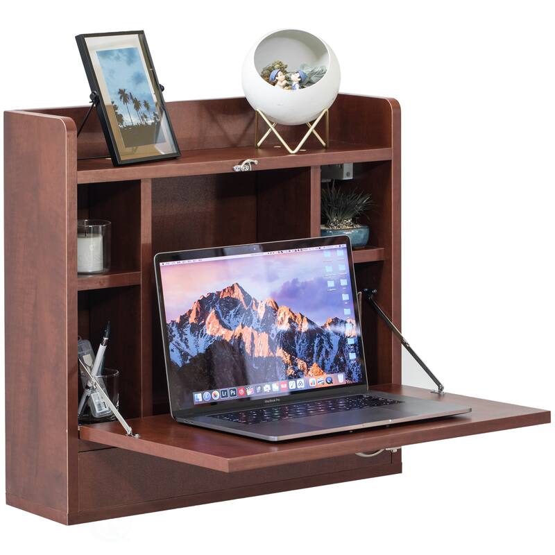 Folding Laptop Writing Computer Makeup Desk Storage Shelves Drawer
