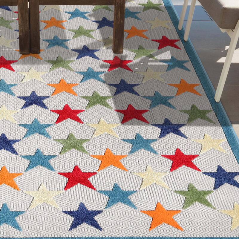 Superior Whimsical Stars Modern Indoor Outdoor Area Rug