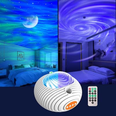 Star Projector Night Light - Galaxy & Aurora Projector with 14 Colors, White Noise, Timer, Remote