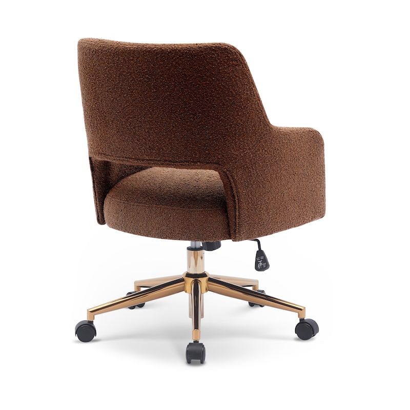Boucle Upholstered Office/ Desk Chair - Swivel/ Adjustable Height