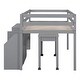 preview thumbnail 12 of 26, Twin Wooden Loft Bed with Movable Desk, Drawers, and Guardrail