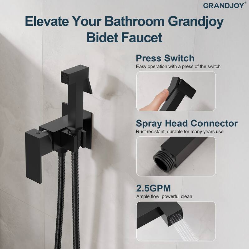 GRANDJOY Bathroom Handheld Bidet Attachment for Personal Hygiene, Pet Washing, and Cloth Diaper Rinsing