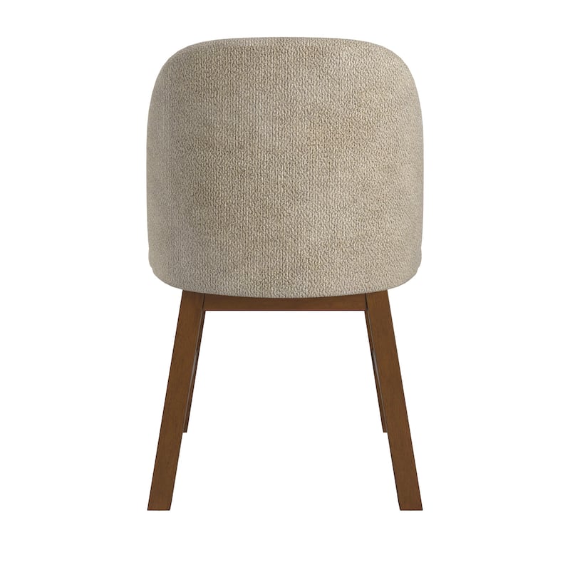 Harstad Wood Finish Taupe Fabric Curved Low Back Dining Chair (Set of 2) by iNSPIRE Q Modern