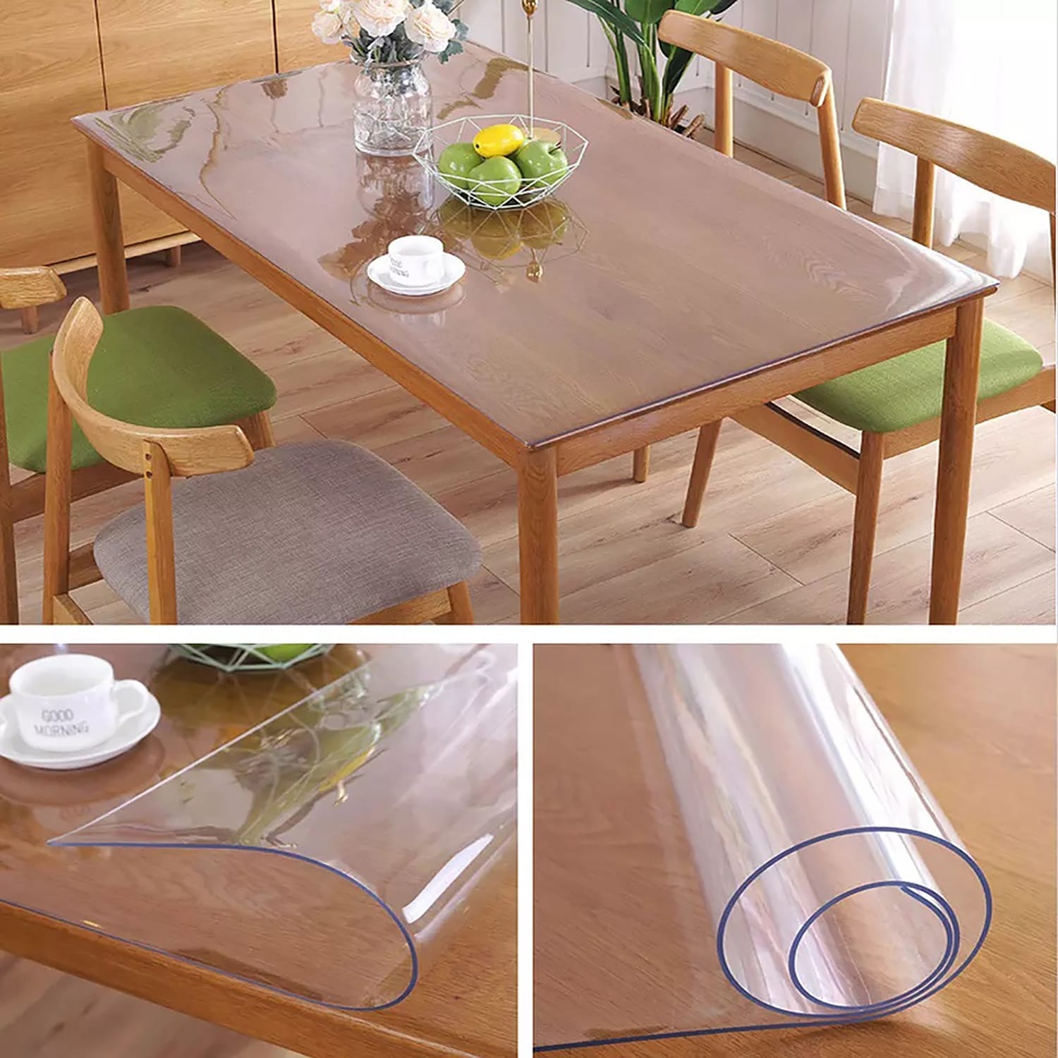 Clear PVC Table Protector Glass Plastic Tablecloth Screen Protector Dining  Coffee Entryway Top Cover Desktop Mat Pad Wipeable Vinyl Tablecloth PVC for