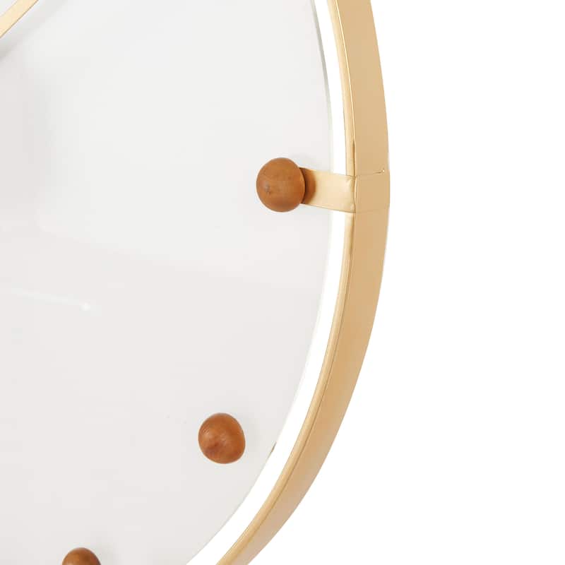 Metal Decorative Wall Clock with Acrylic Face and Ball Accents - Black or Gold - Roche River Decor