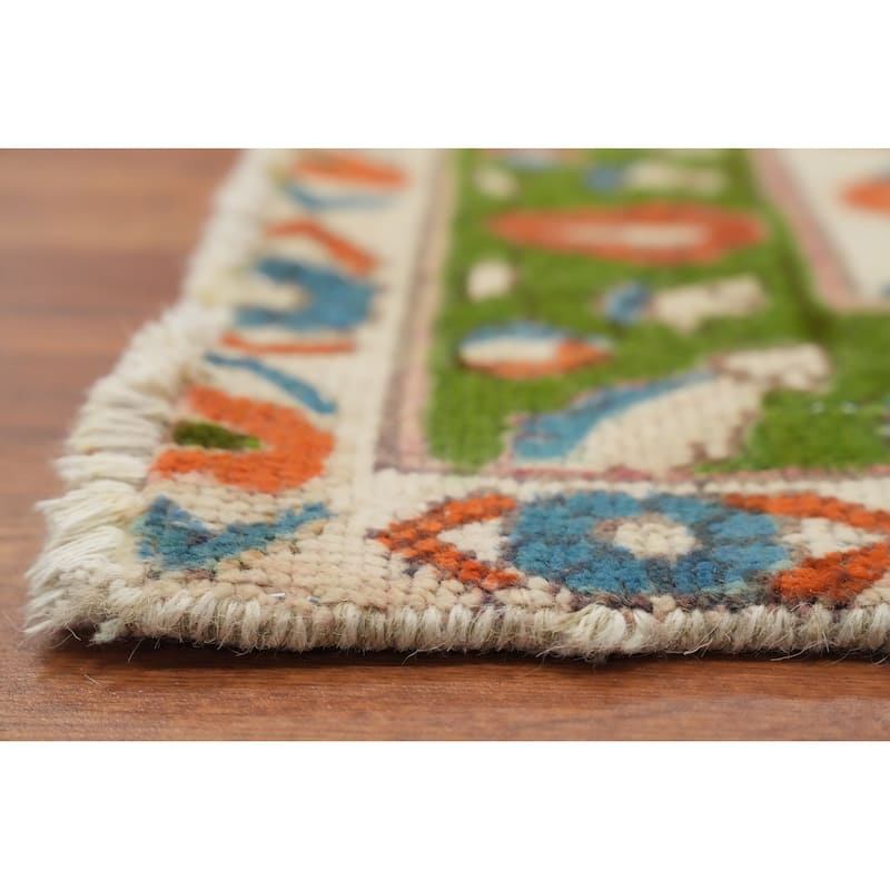 Hand Knotted Oriental 100% Wool Carpet Traditional Floral Oranges & Rust Tabriz Area Rug - 5' 10'' X 4' 6''
