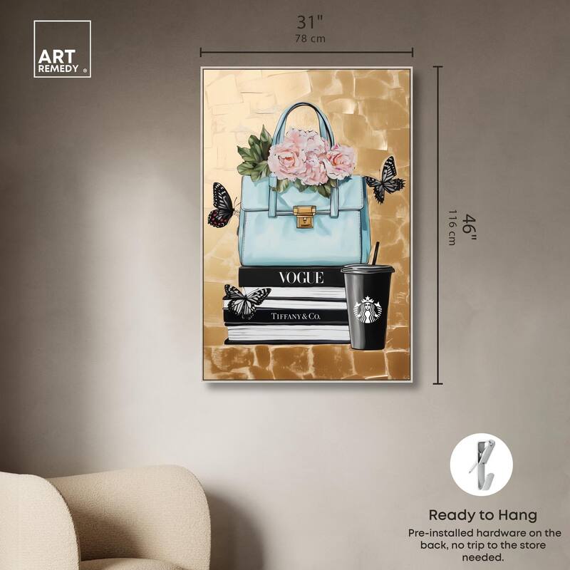 Golden Era of Glam Books Canvas by Art Remedy