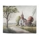 preview thumbnail 2 of 5, Designart 'Church In Country Town VII' Landscape Church Wall Tapestry